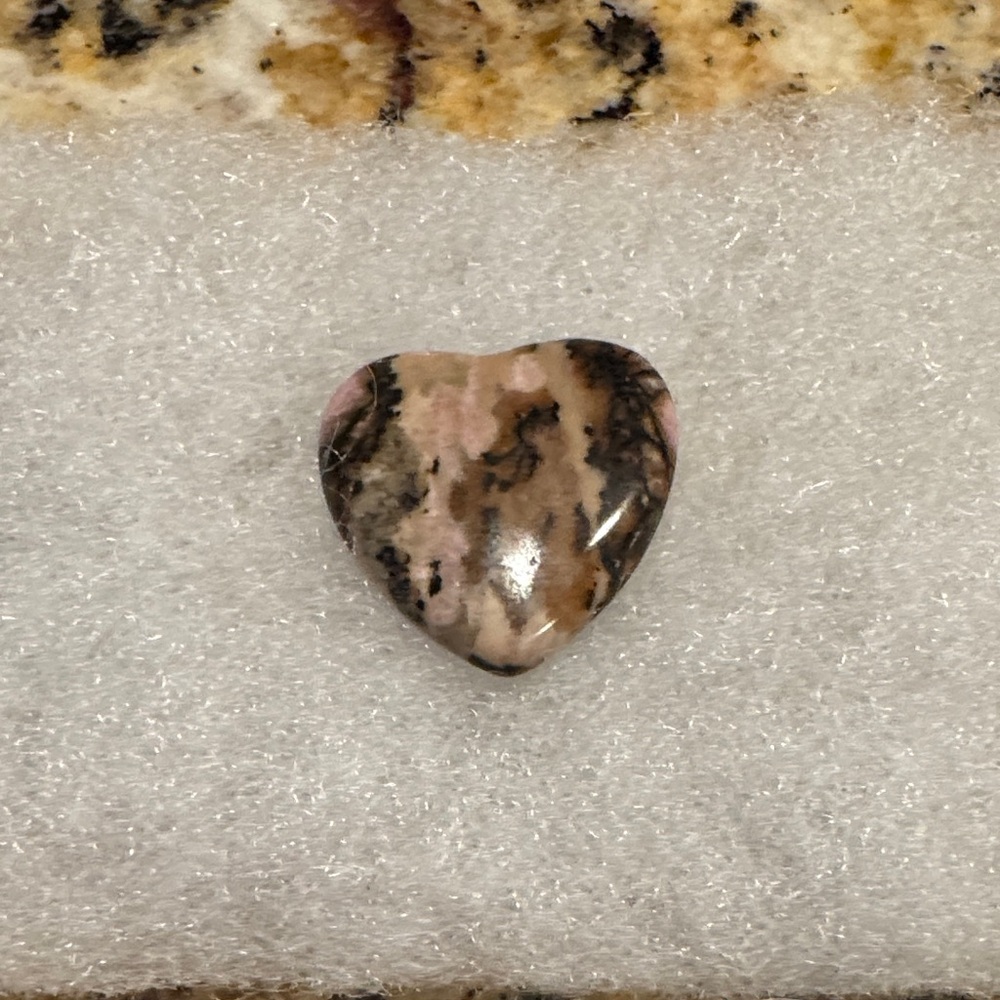 Rhodonite Heart-Shaped Stone Pendant